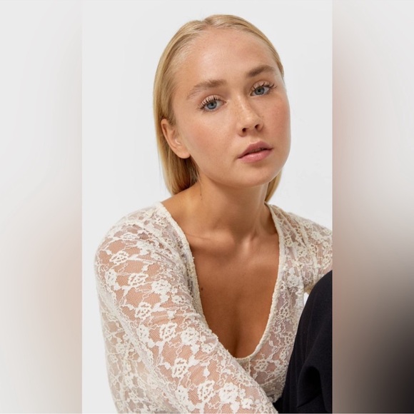 NWT Stradivarius lace long sleeve bodysuit - Picture 3 of 13